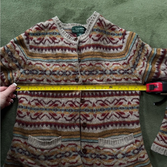 Vintage Ralph Lauren Lambswool Heritage Cardigan Sweater Medium - Picture 4 of 4